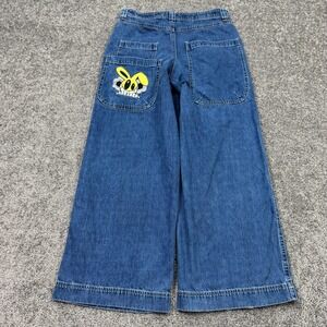 Alab Jeans Mens 34x31 Blue Baggy Wide Hip Hop Embroidered Y2K Skater 26" Mega